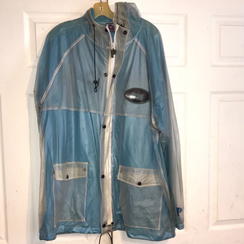 Unisex NFL Panthers Transparent Hooded Rain Jacket